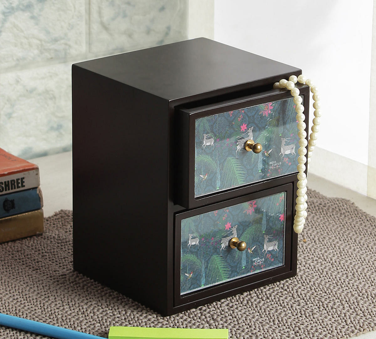 India Circus Teal Forest Fetish Chest of Drawer