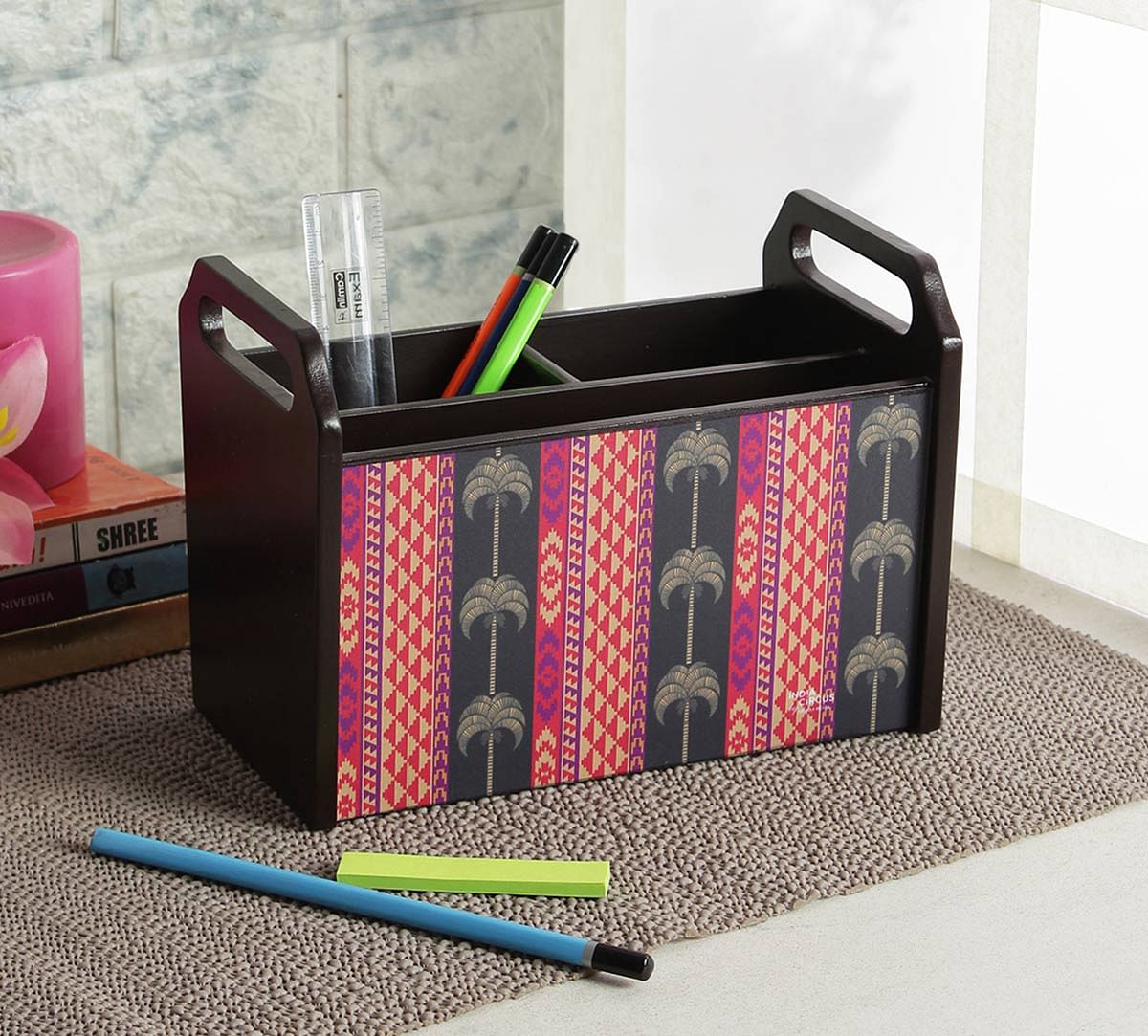 India Circus Geometrical Palmeria Desk Organizer