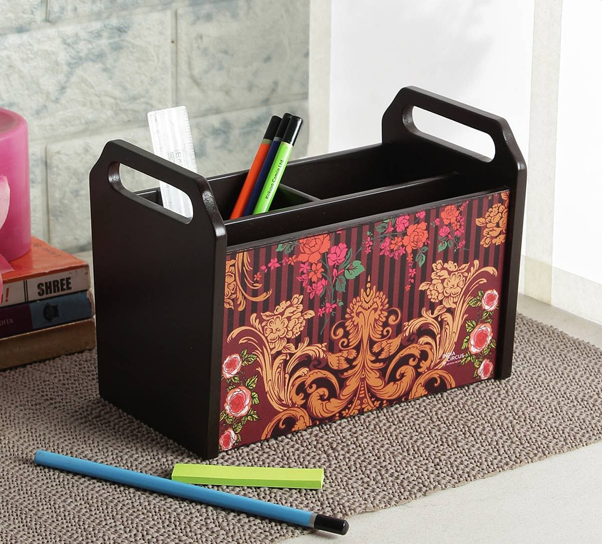 India Circus Floral Galore Desk Organizer