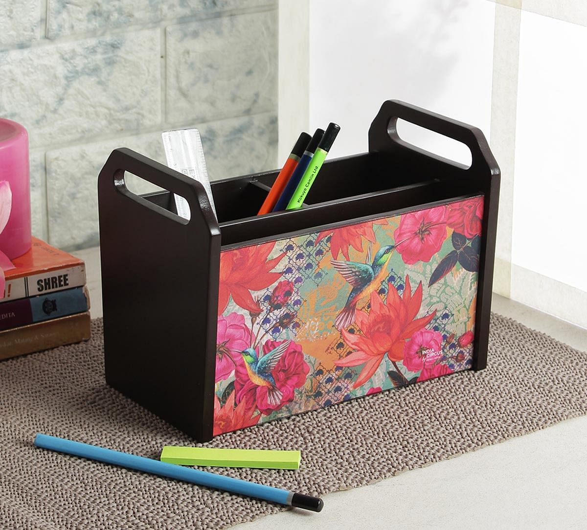 India Circus Floral Kingdom Desk Organizer