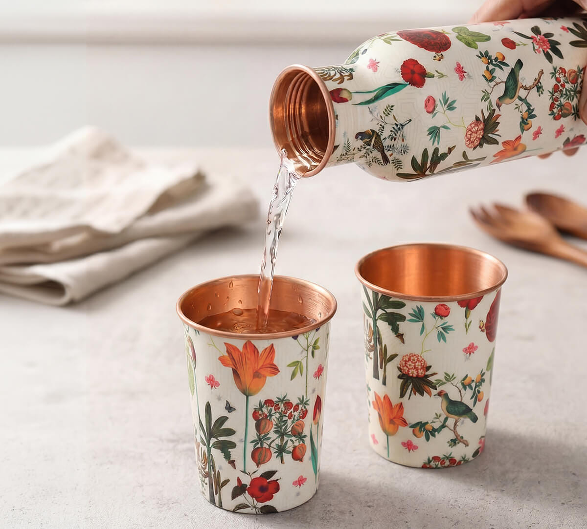 India Circus by Krsnaa Mehta Petal and Plume Copper Combo Set