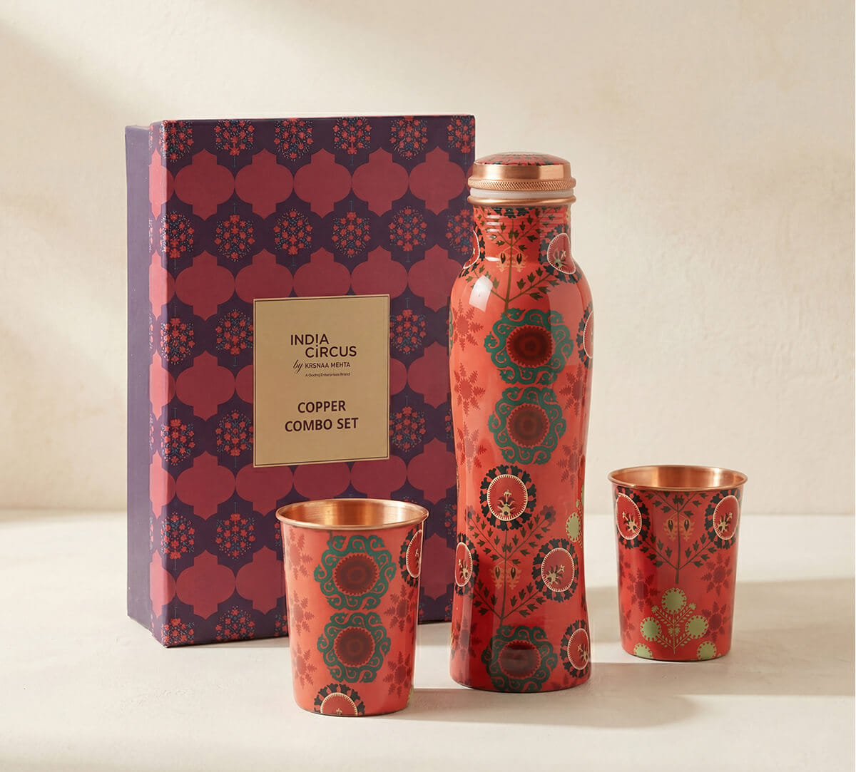 India Circus by Krsnaa Mehta Raceme Rosettes Copper Combo Set