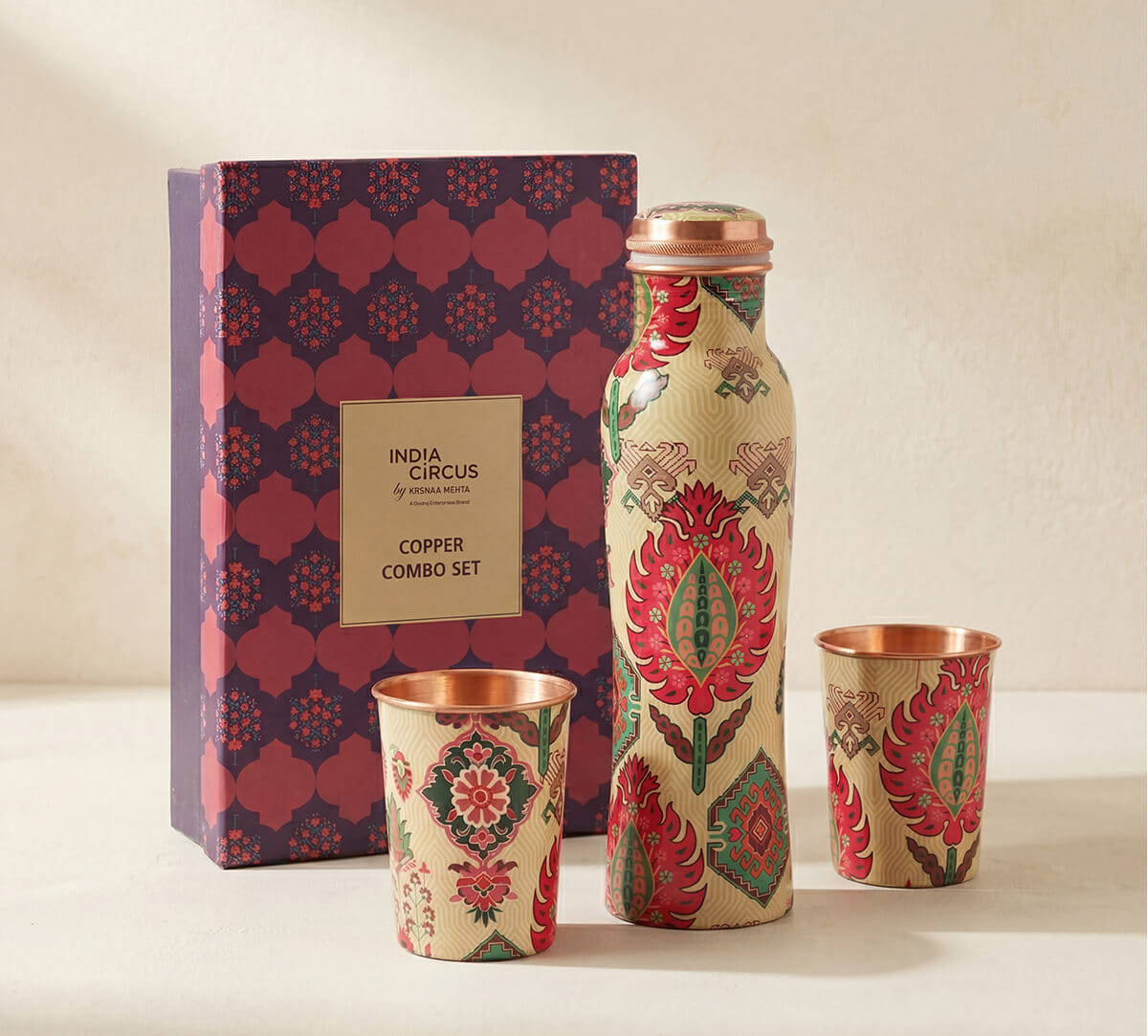 India Circus by Krsnaa Mehta Mystifying Dazzle Copper Combo Set