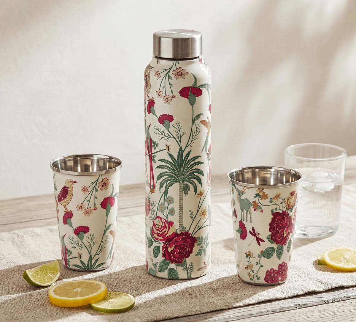 India Circus by Krsnaa Mehta Petal and Plume Steel Combo Set