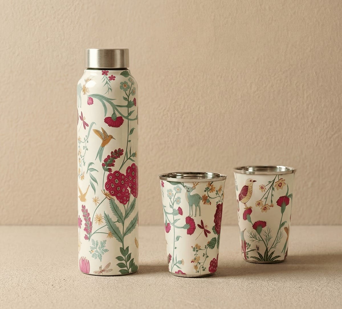 India Circus by Krsnaa Mehta Petal and Plume Steel Combo Set