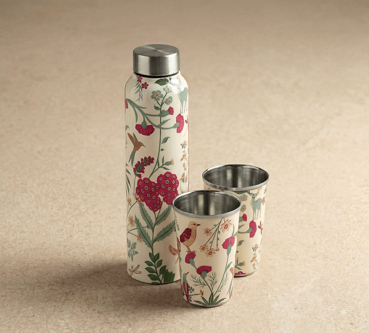 India Circus by Krsnaa Mehta Petal and Plume Steel Combo Set