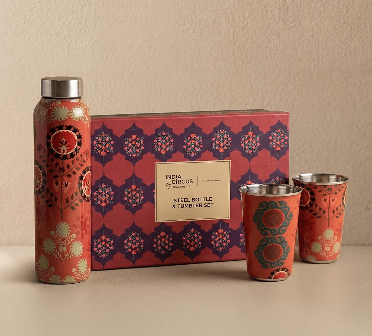 India Circus by Krsnaa Mehta Raceme Rosettes Steel Combo Set