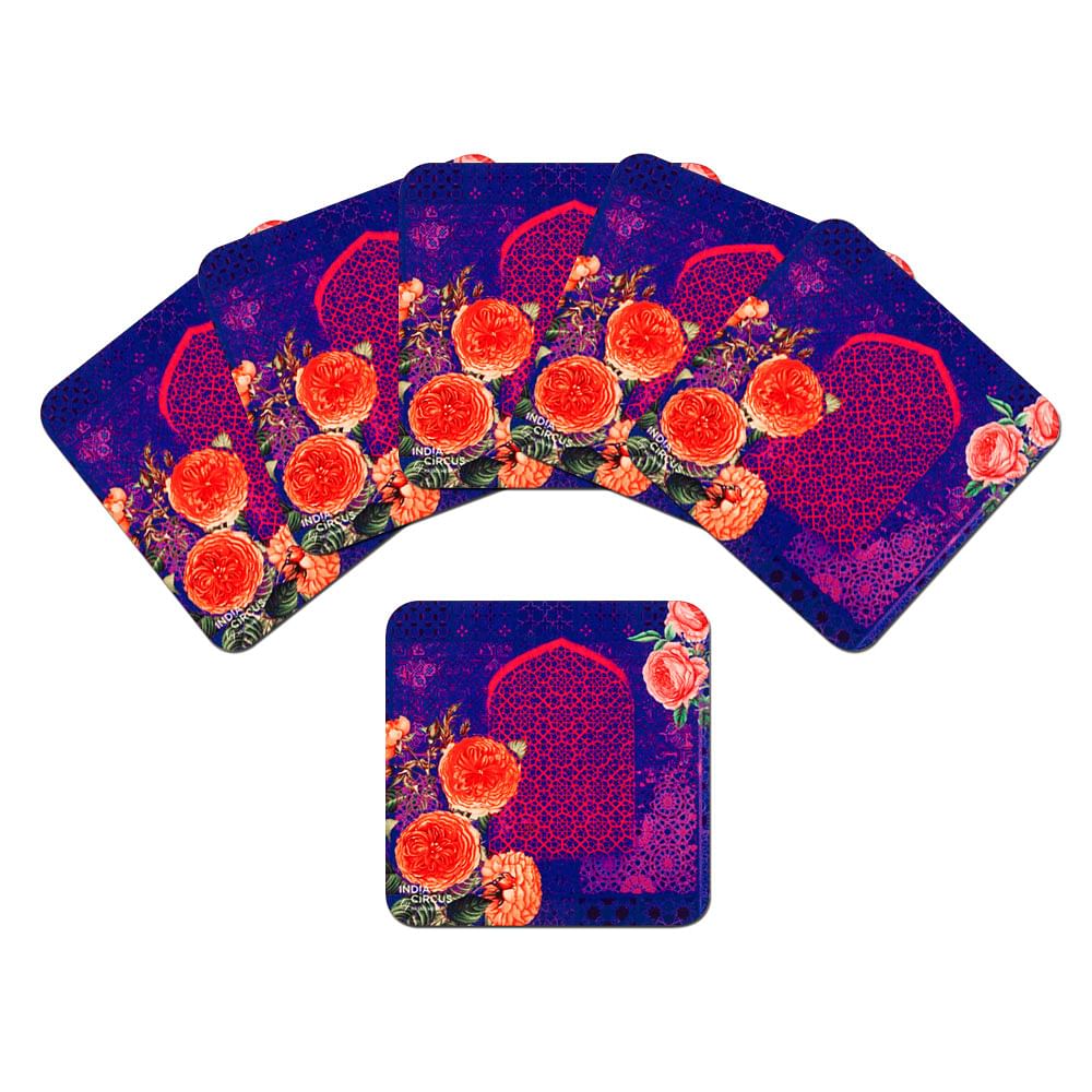 Floral Fantasy MDF Coasters - (Set of 6)