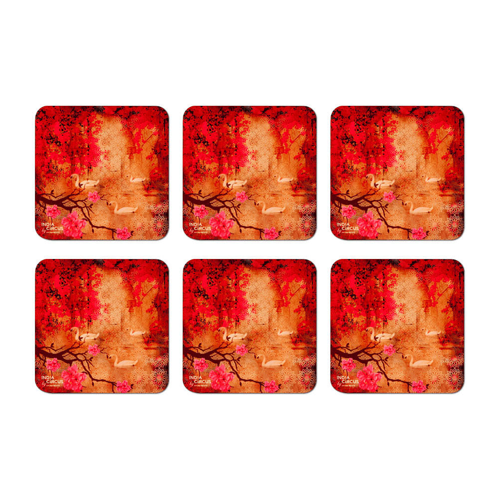 Swan Ballet MDF Coasters - (Set of 6)