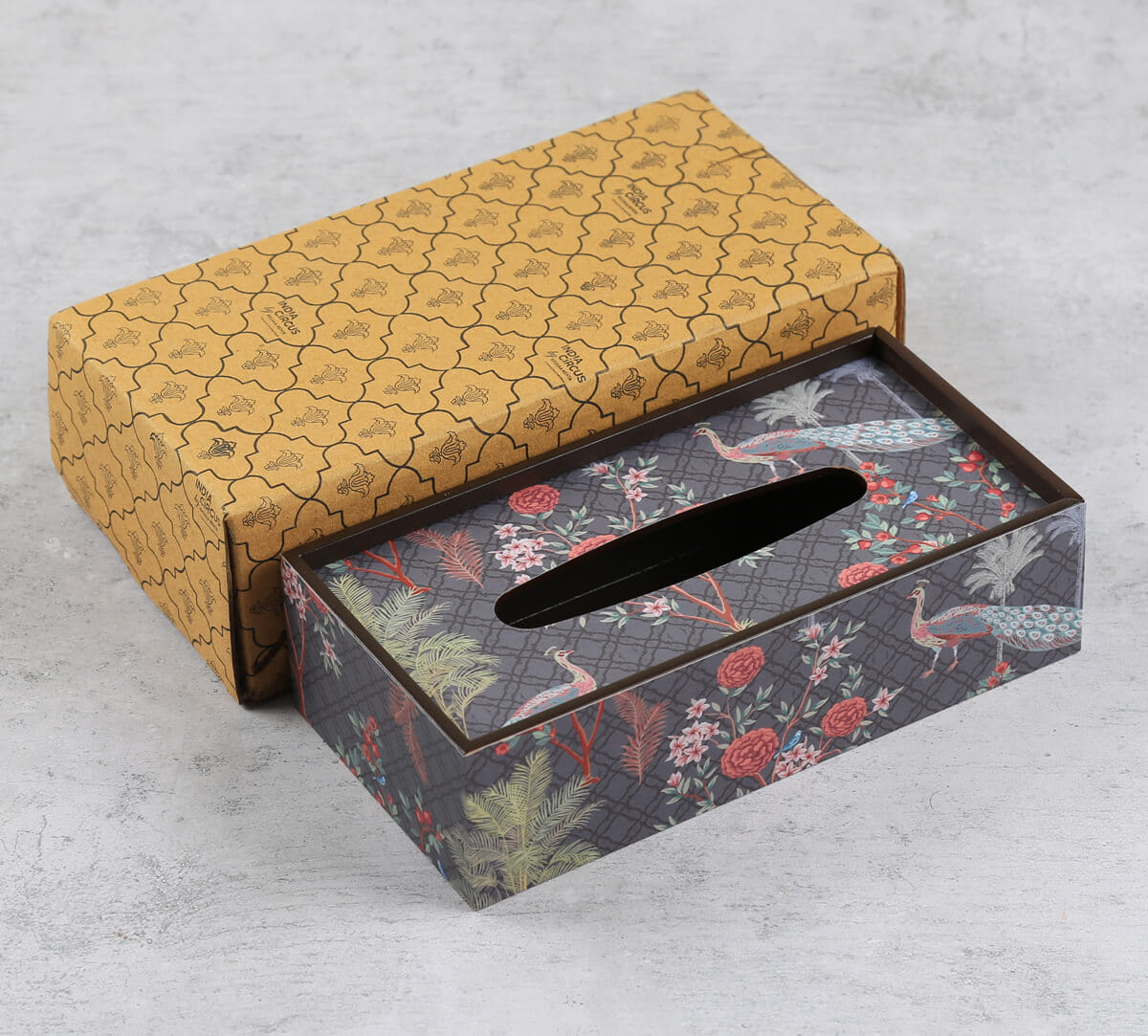 India Circus by Krsnaa Mehta Peacock Garden Tissue Box Holder