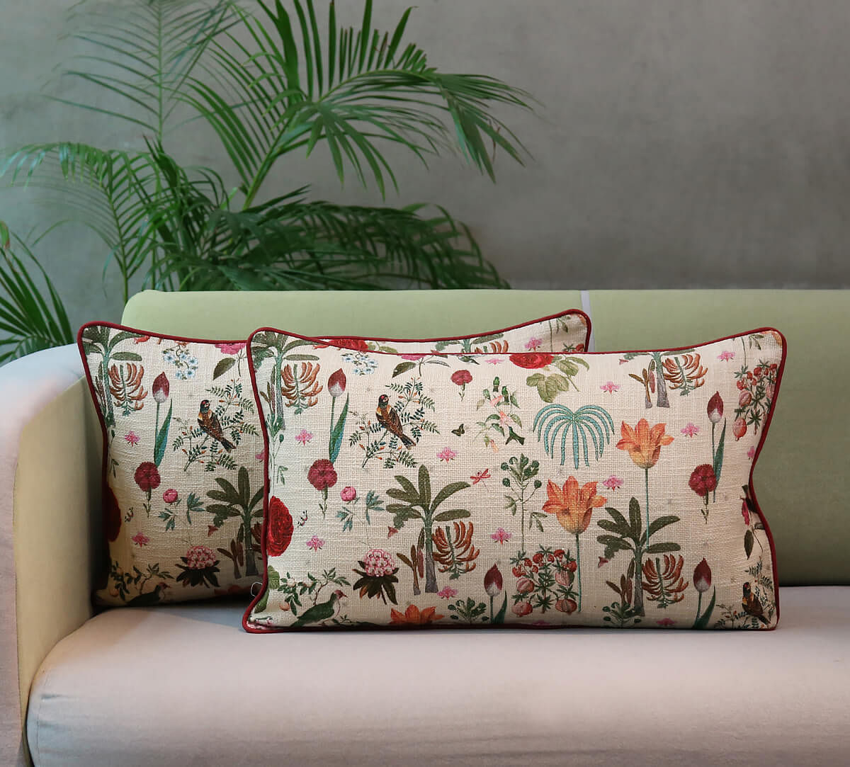 India Circus by Krsnaa Mehta Petal and Plume 14 x 24 Cotton Club Cushion Cover Set of 2