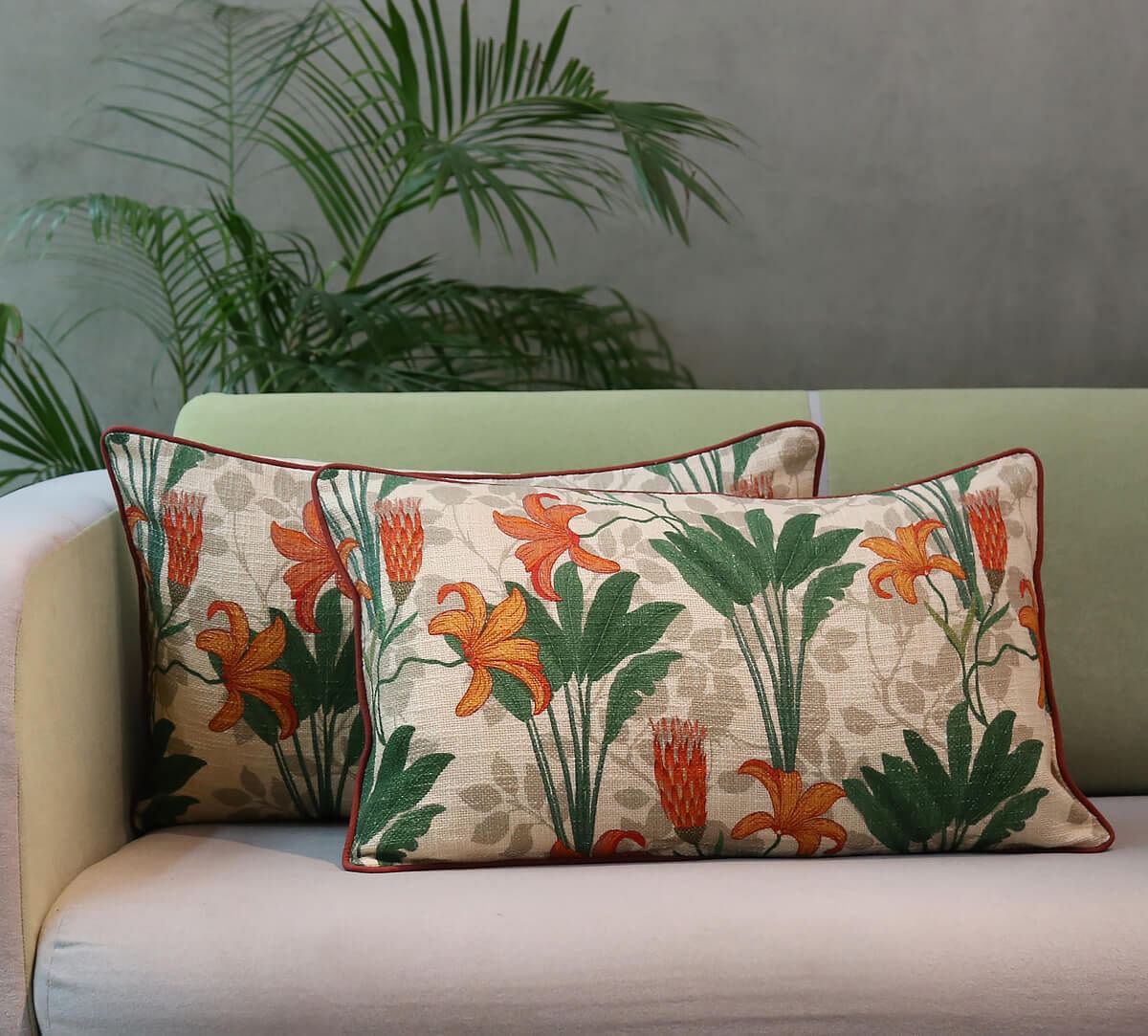India Circus by Krsnaa Mehta Liliums Love 14 x 24 Cotton Club Cushion Cover Set of 2