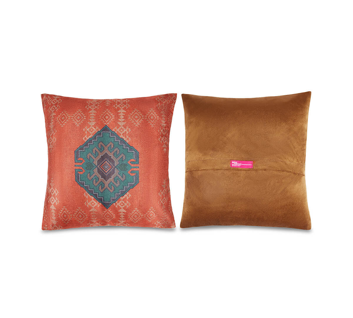 India Circus by Krsnaa Mehta Rhymes of Rust Blended Velvet Cushion Cover Set of 5