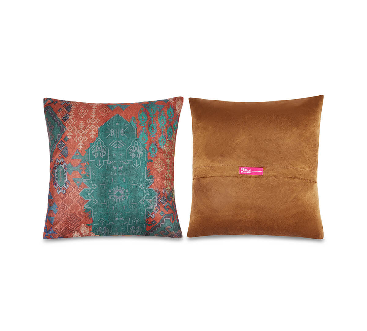 India Circus by Krsnaa Mehta Rhymes of Rust Blended Velvet Cushion Cover Set of 5