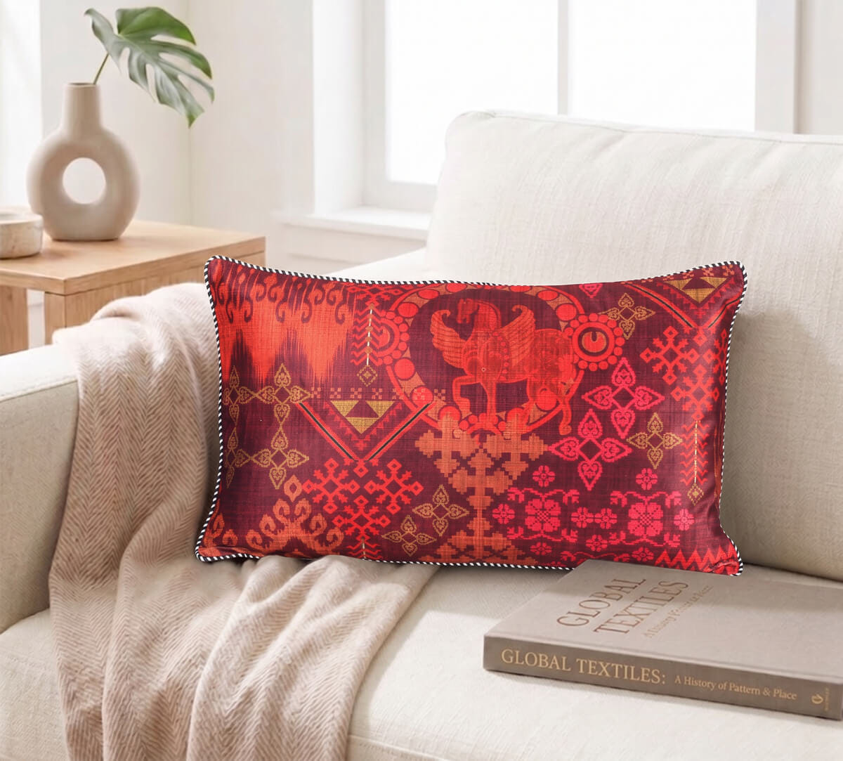 India Circus by Krsnaa Mehta Unicorns Strut Micro Velvet Cushion Cover
