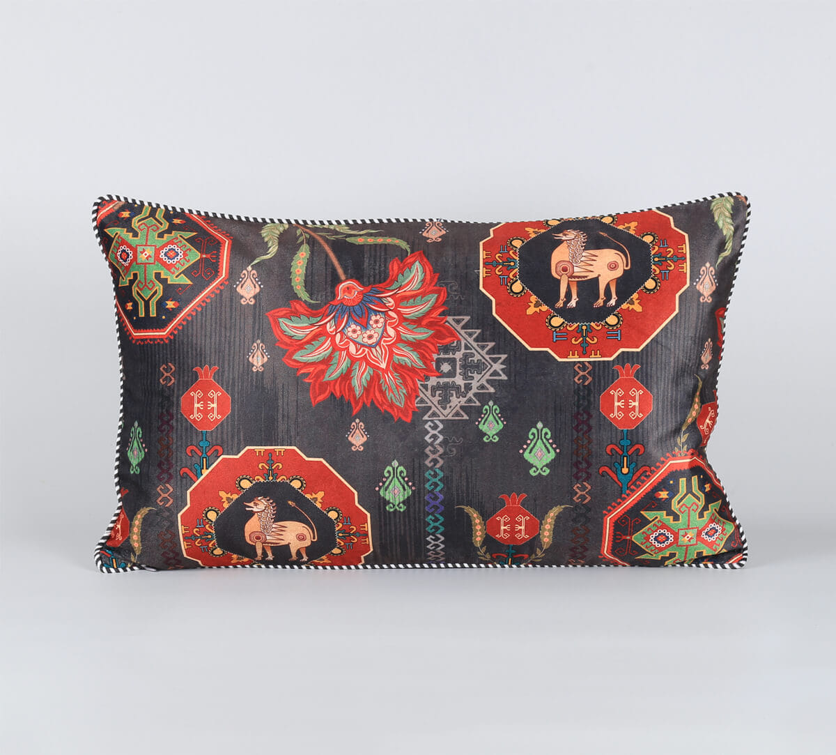 India Circus by Krsnaa Mehta Midnight Tranquility Micro Velvet Cushion Cover