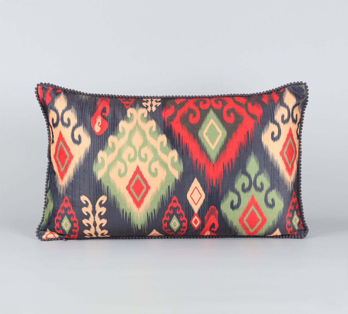 India Circus by Krsnaa Mehta Ikat Elegance Micro Velvet Cushion Cover