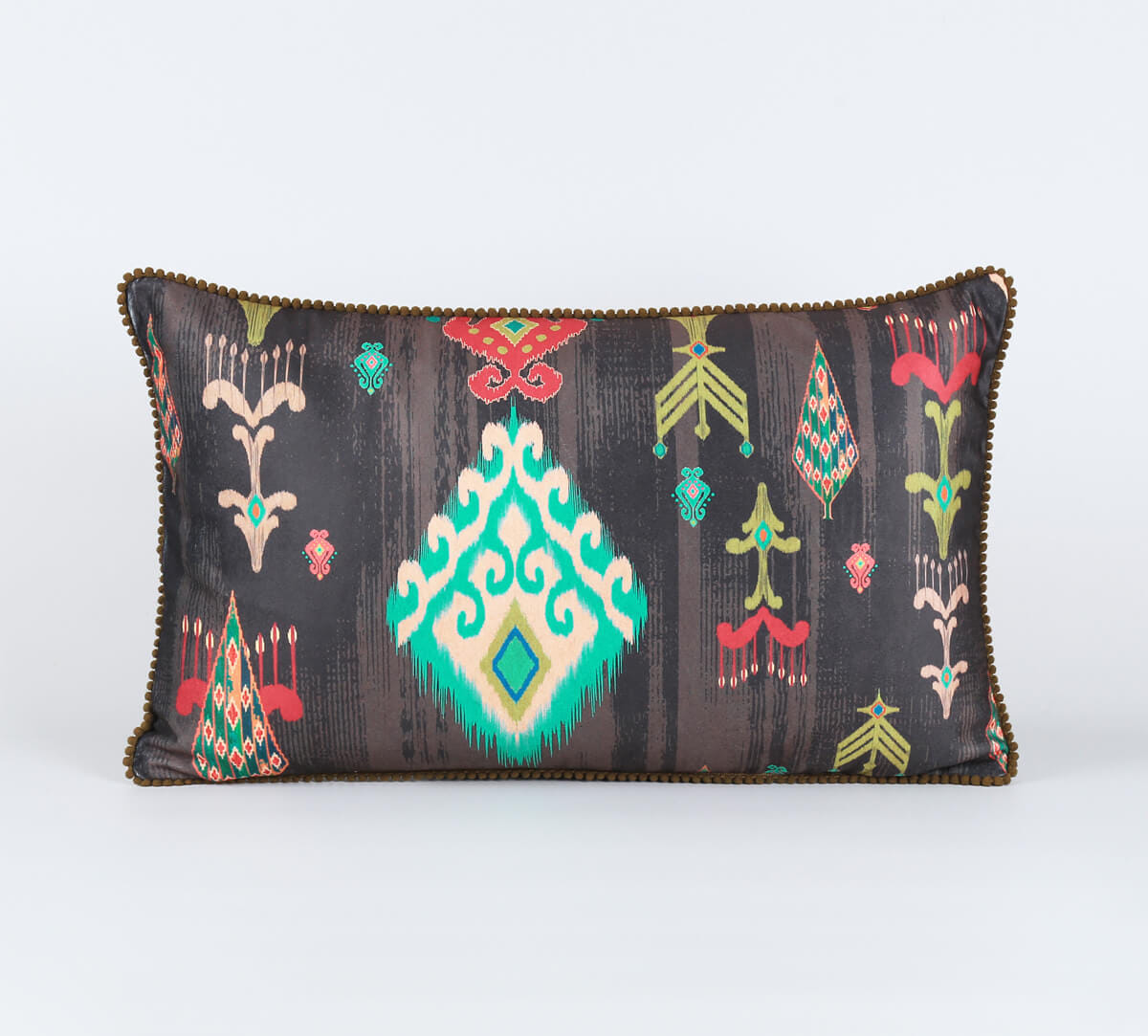 India Circus by Krsnaa Mehta Midnight Floral Falls Micro Velvet Cushion Cover