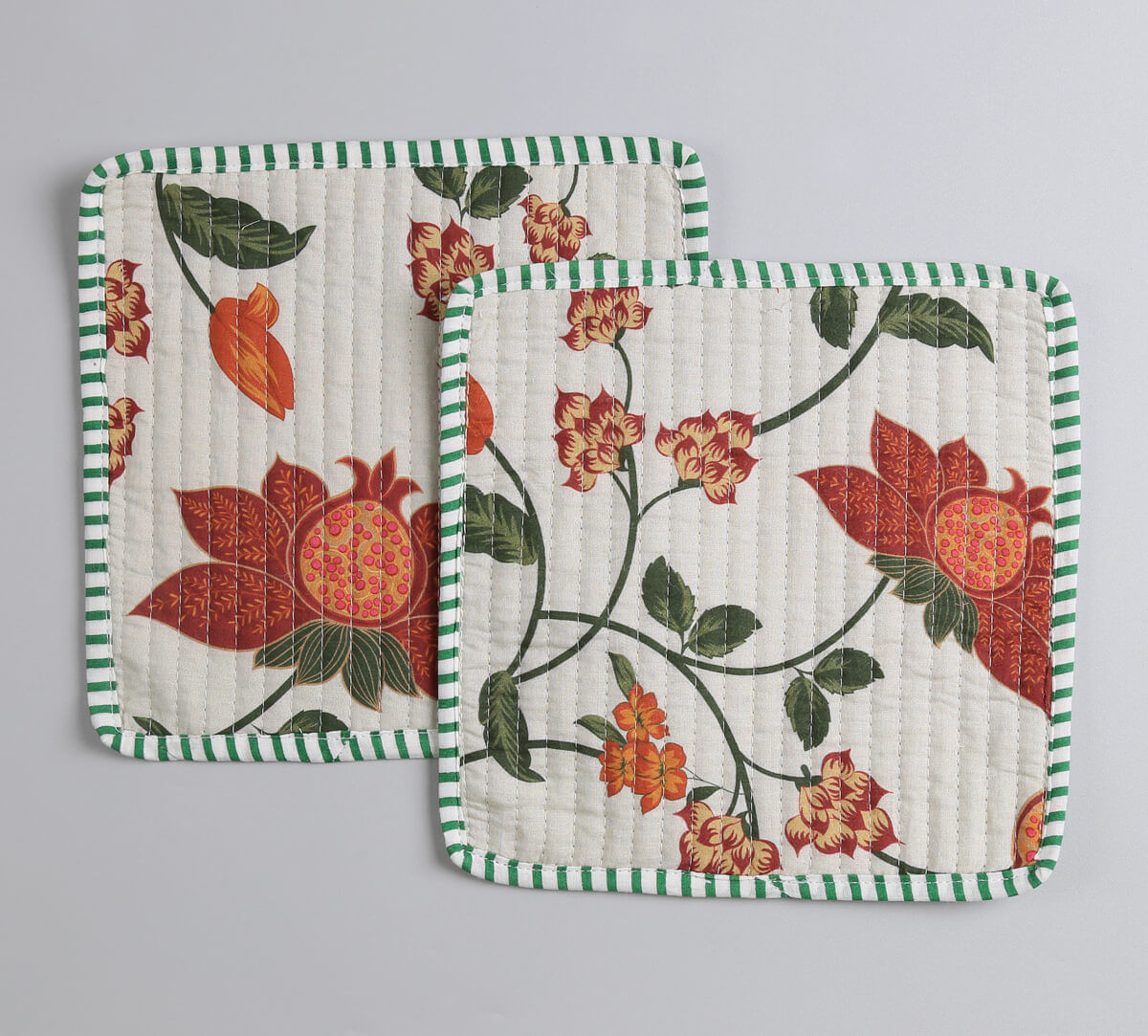 India Circus by Krsnaa Mehta Blushed Orchard Quilted Pot Holder Set of 2