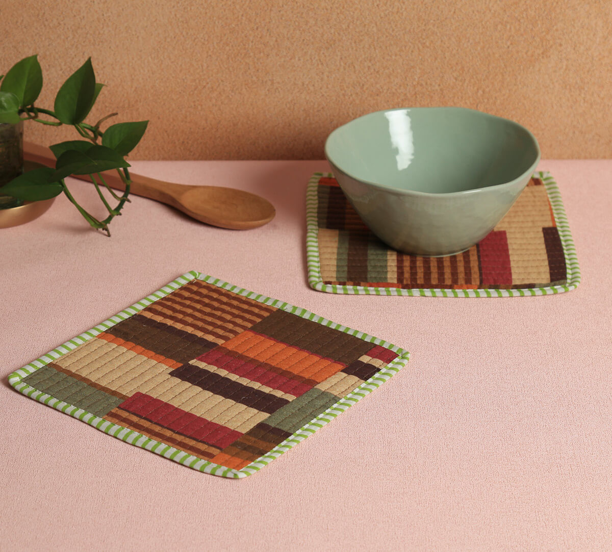 India Circus by Krsnaa Mehta Horizontal Hues Quilted Pot Holder Set of 2
