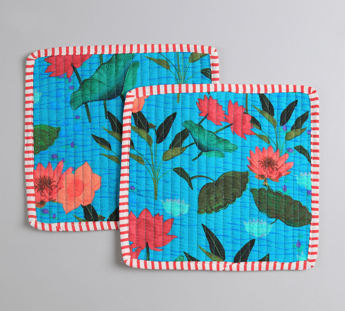 India Circus by Krsnaa Mehta Blossomy Mosaic Quilted Pot Holder Set of 2