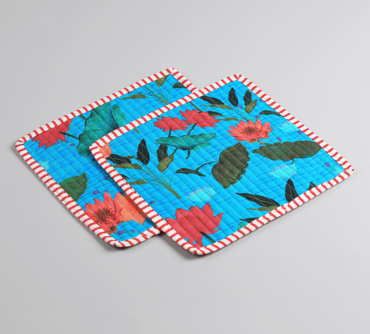 India Circus by Krsnaa Mehta Blossomy Mosaic Quilted Pot Holder Set of 2