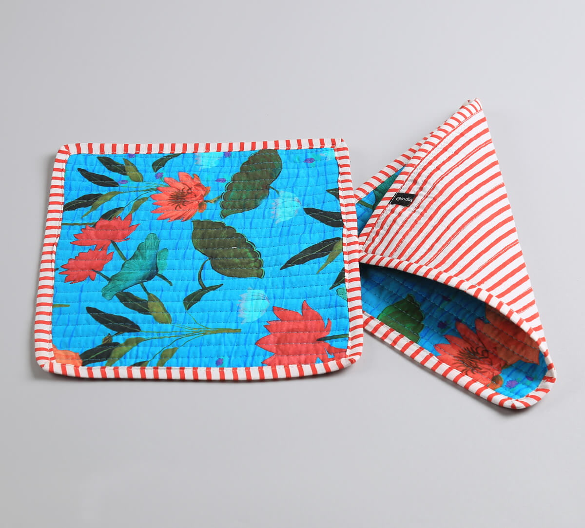 India Circus by Krsnaa Mehta Blossomy Mosaic Quilted Pot Holder Set of 2