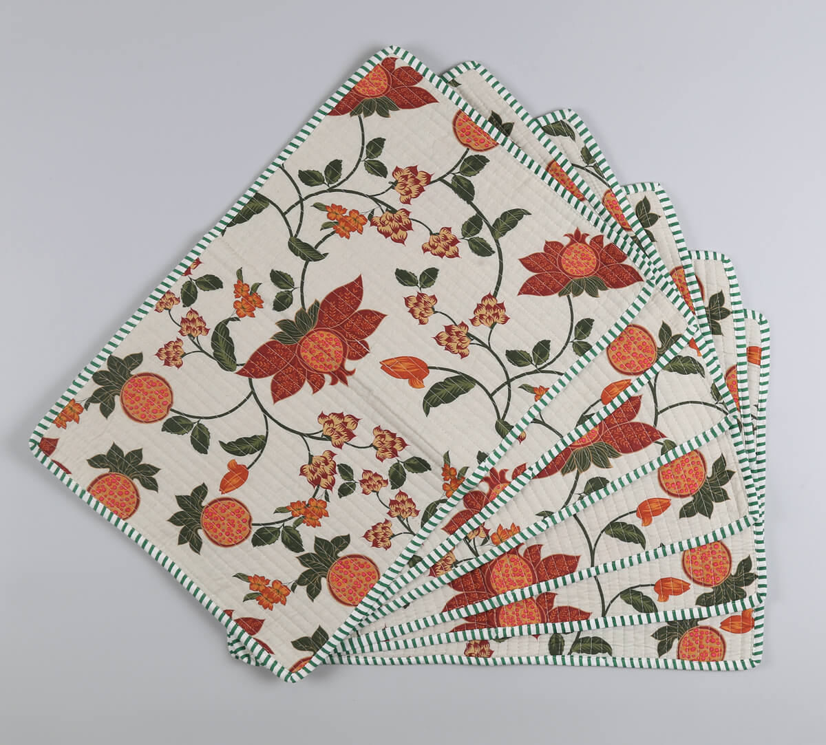 India Circus by Krsnaa Mehta Blushed Orchard Quilted Table Mats Set of 6