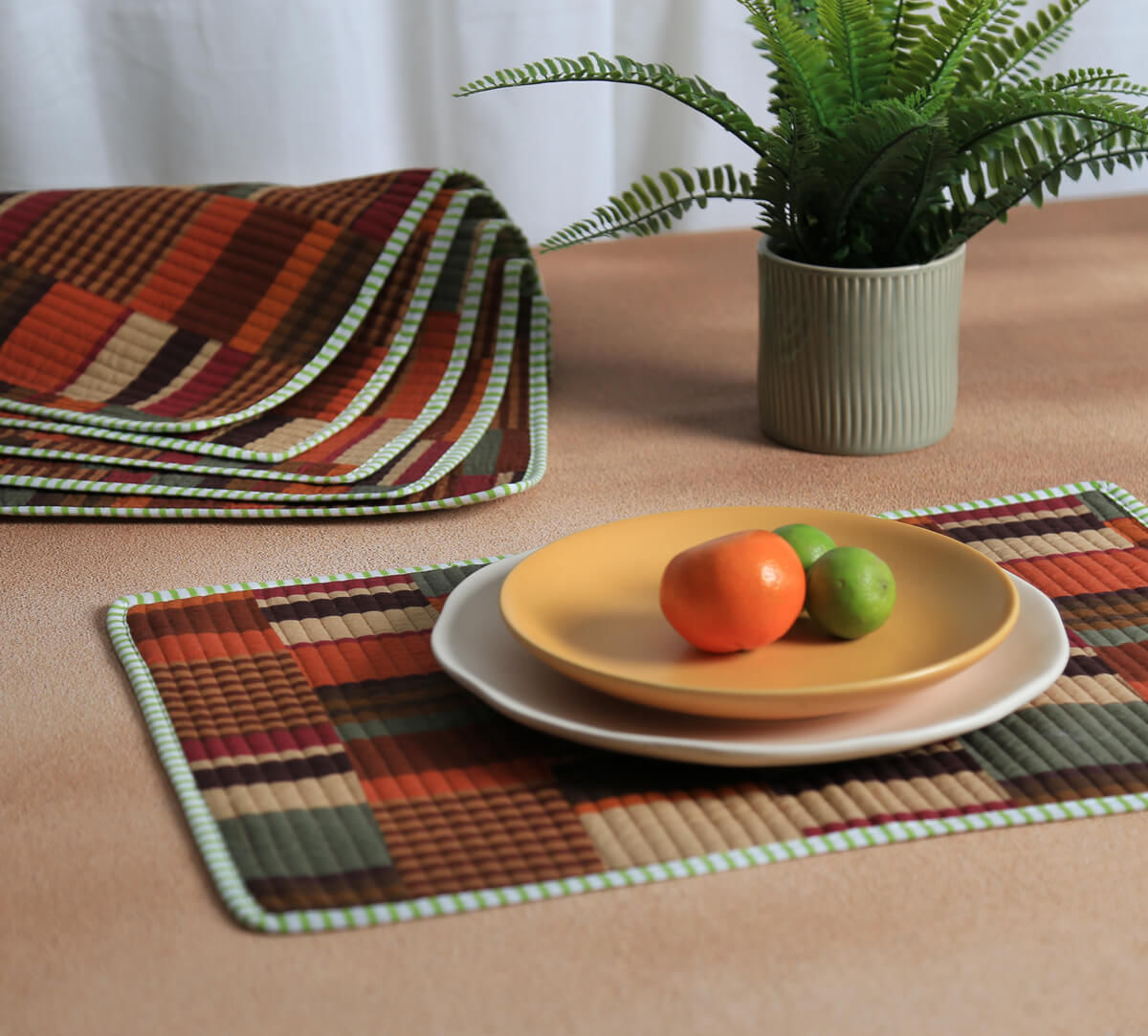 India Circus by Krsnaa Mehta Horizontal Hues Quilted Table Mats Set of 6