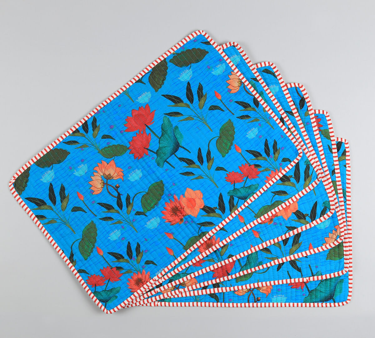 India Circus by Krsnaa Mehta Blossomy Mosaic Quilted Table Mats Set of 6
