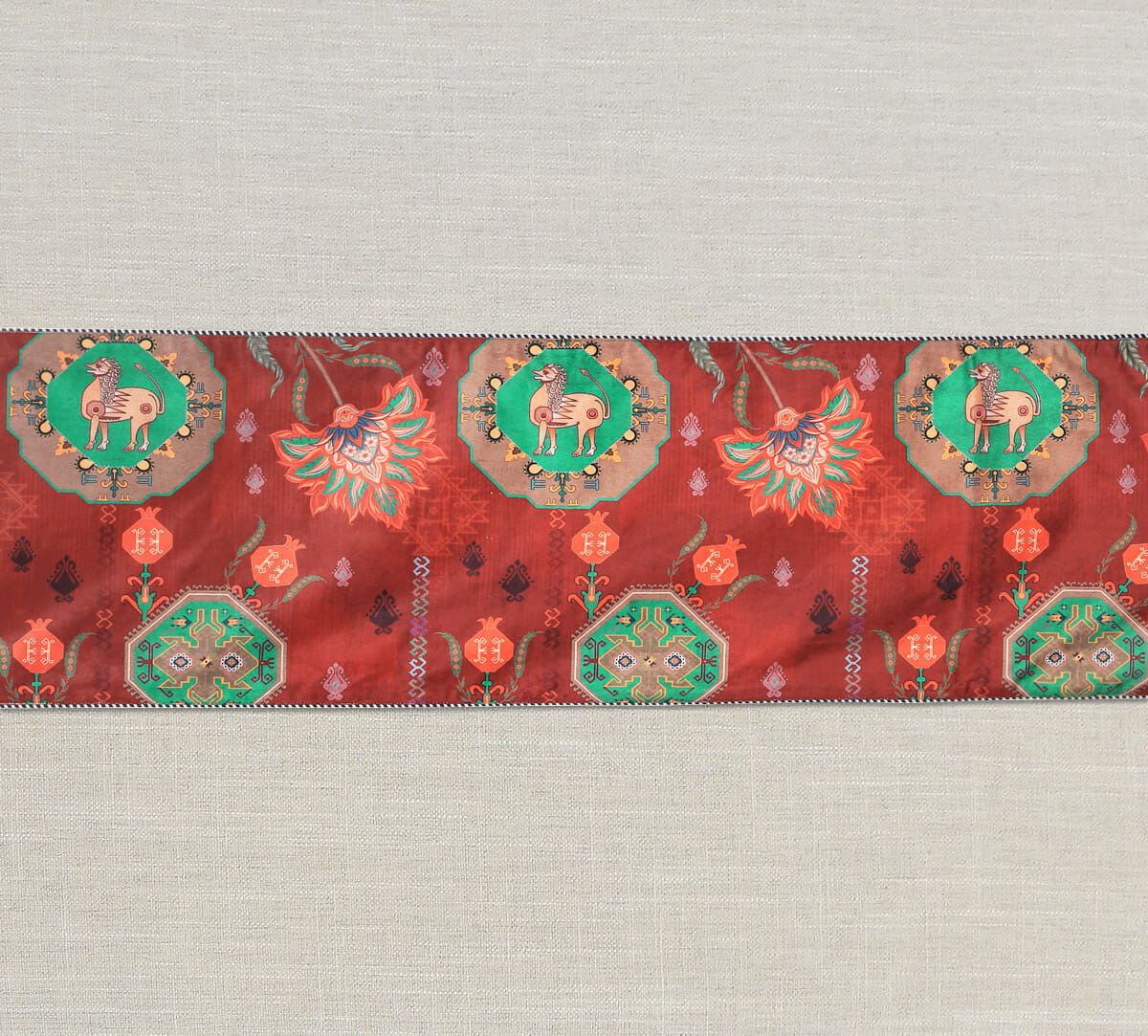 India Circus by Krsnaa Mehta Tangerine Tranquility Micro Velvet Table Runner