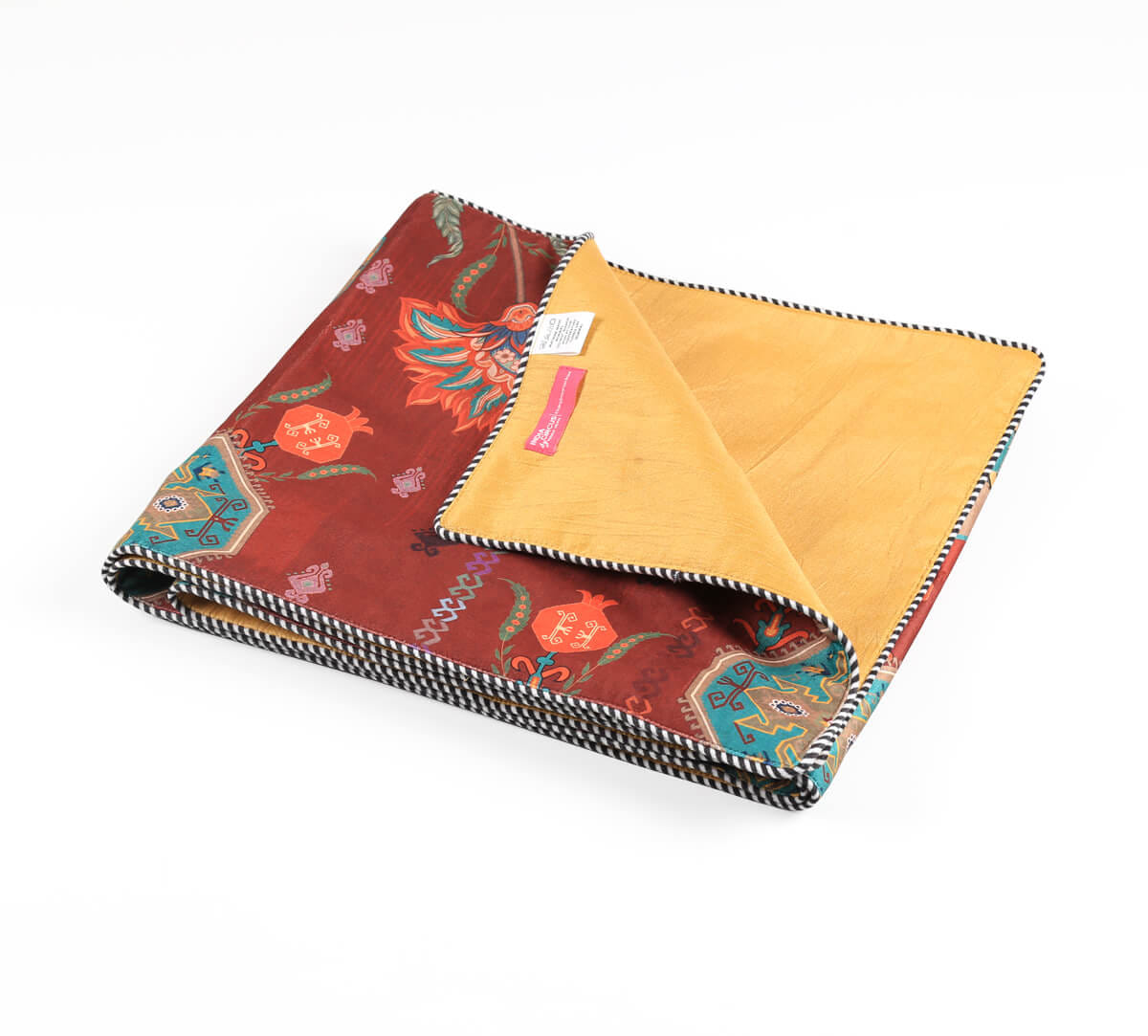India Circus by Krsnaa Mehta Tangerine Tranquility Micro Velvet Table Runner
