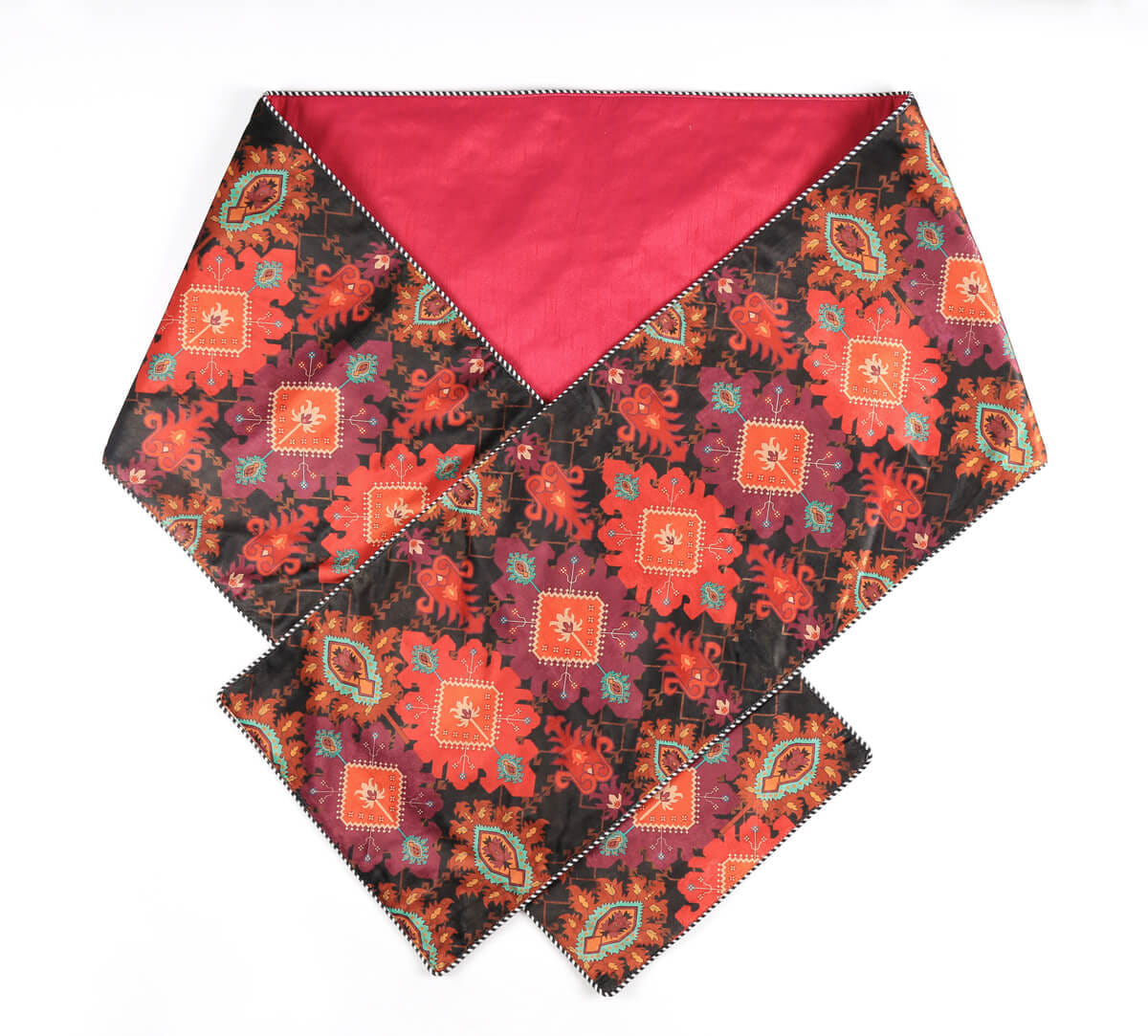 India Circus by Krsnaa Mehta Verdure Trails Micro Velvet Table Runner