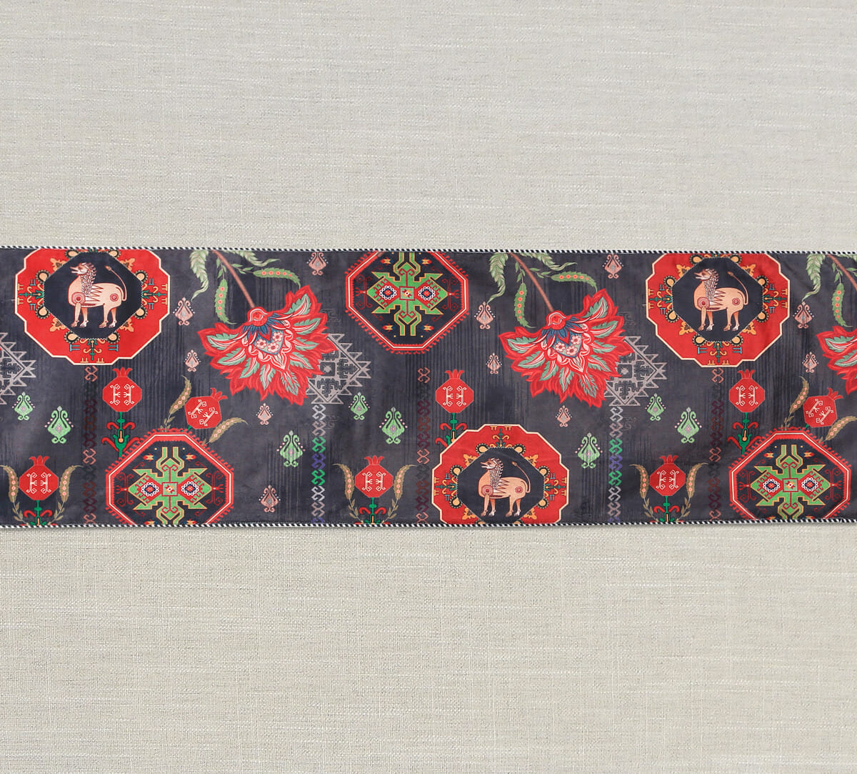 India Circus by Krsnaa Mehta Midnight Tranquility Micro Velvet Table Runner