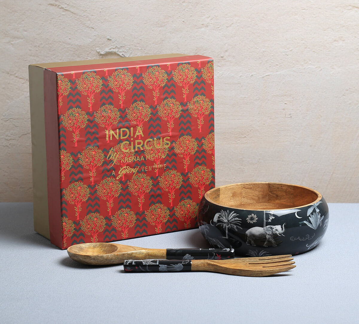 India Circus by Krsnaa Mehta Animalia Creations Salad Bowl Set