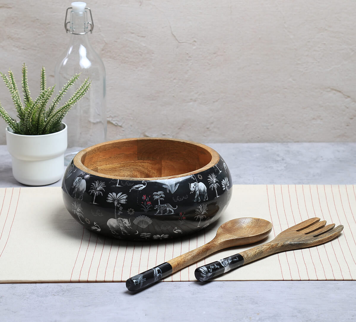 India Circus by Krsnaa Mehta Animalia Creations Big Salad Bowl Set