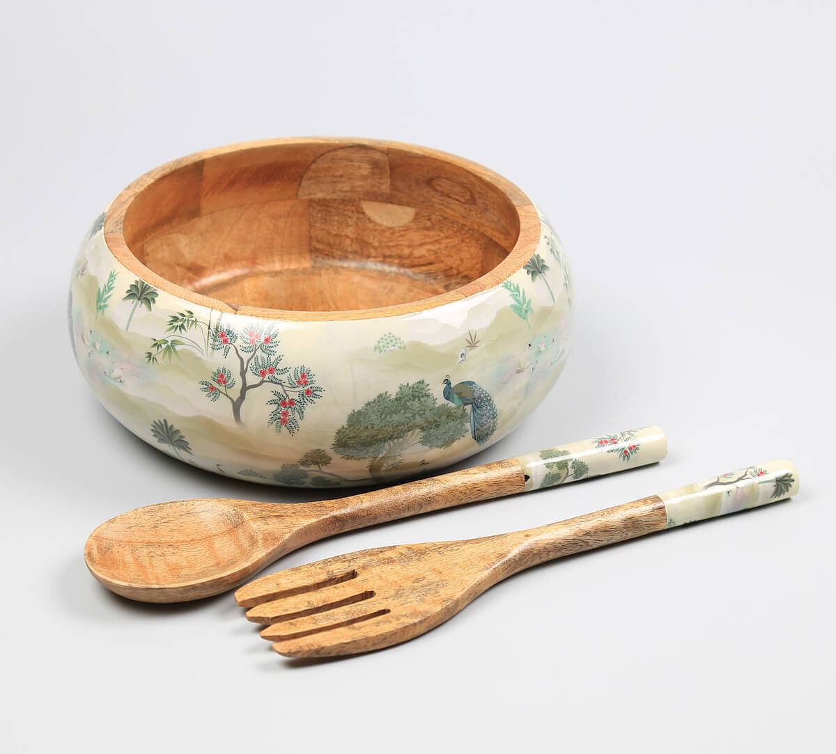 India Circus by Krsnaa Mehta Bird Oasis Big Salad Bowl Set