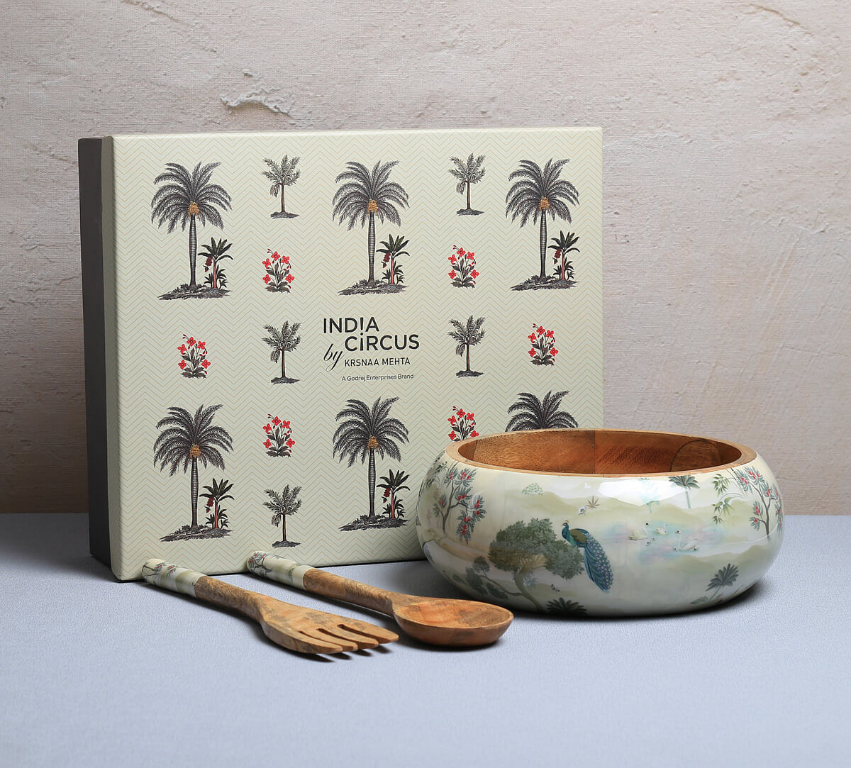 India Circus by Krsnaa Mehta Bird Oasis Big Salad Bowl Set