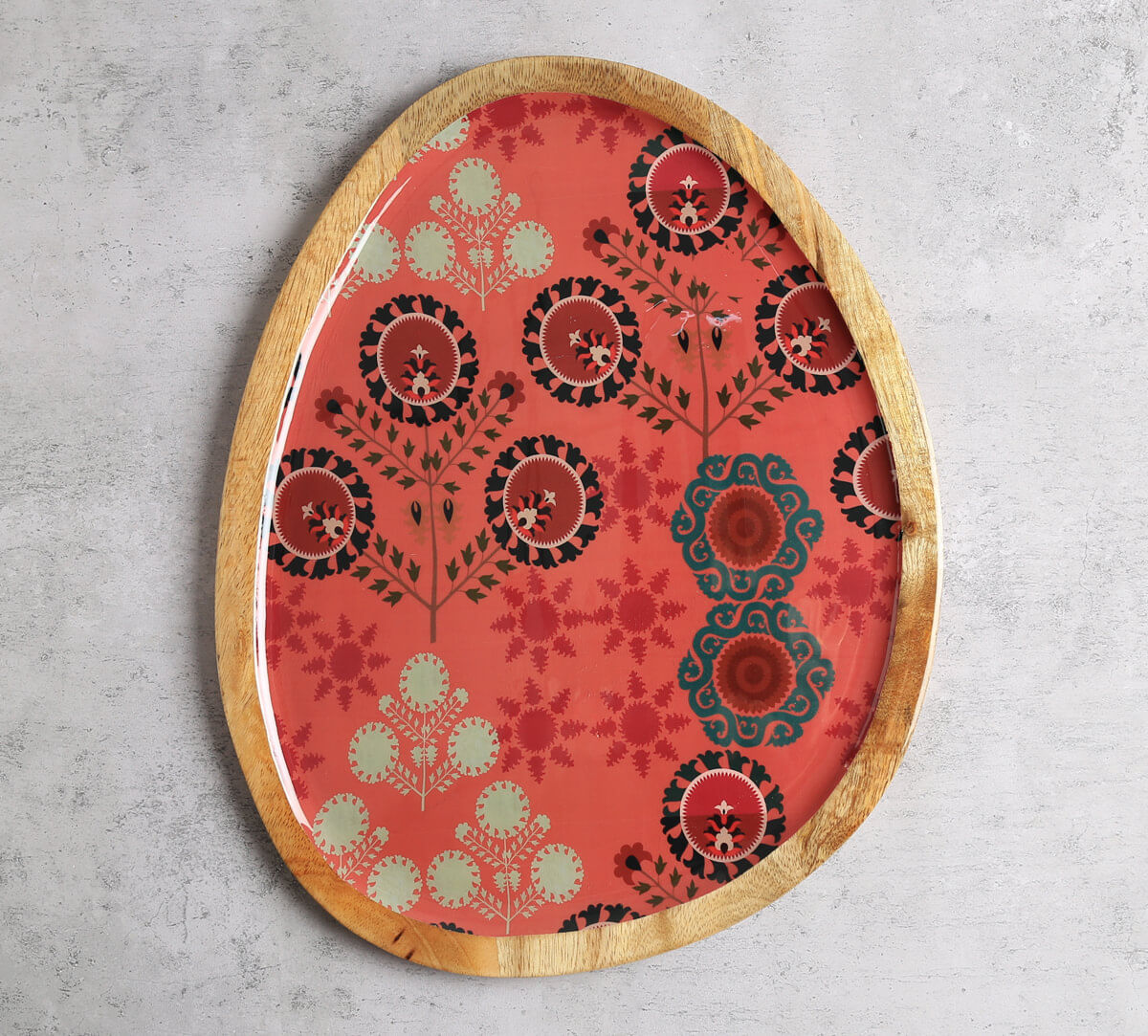 India Circus by Krsnaa Mehta Raceme Rosettes Oval Platter with Dip Bowl