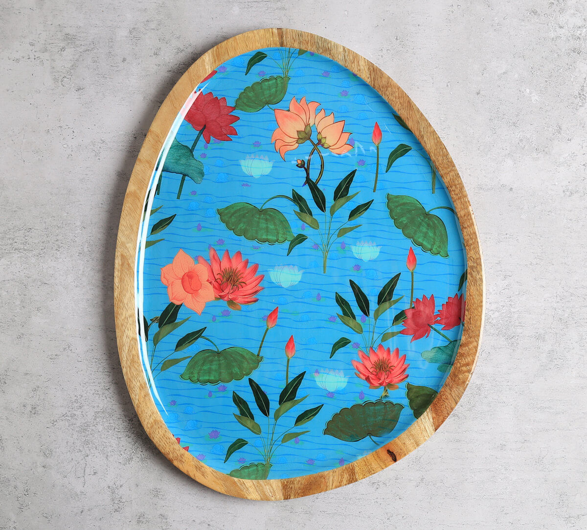 India Circus by Krsnaa Mehta Blossomy Mosaic Oval Platter with Dip Bowl