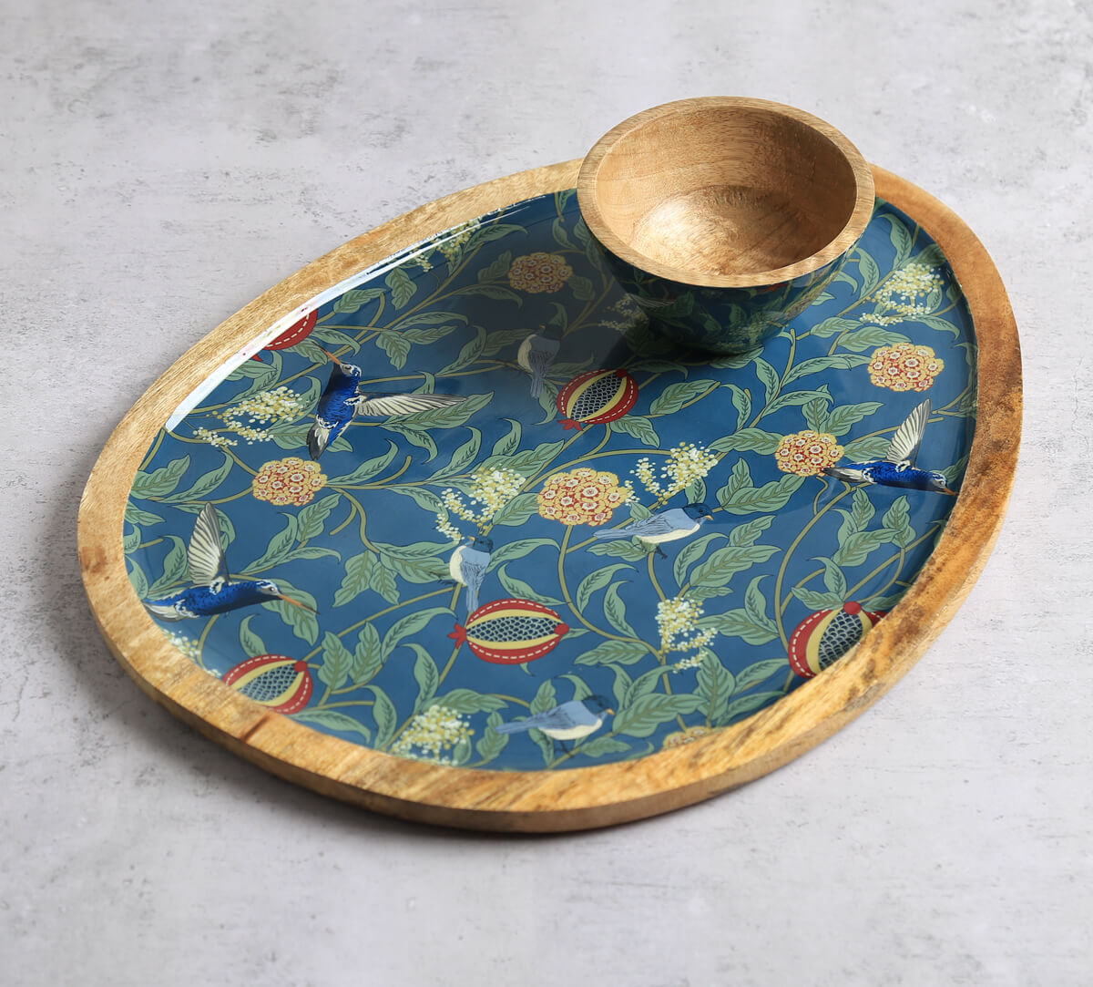 India Circus by Krsnaa Mehta Flights of Vivers Oval Platter with Dip Bowl
