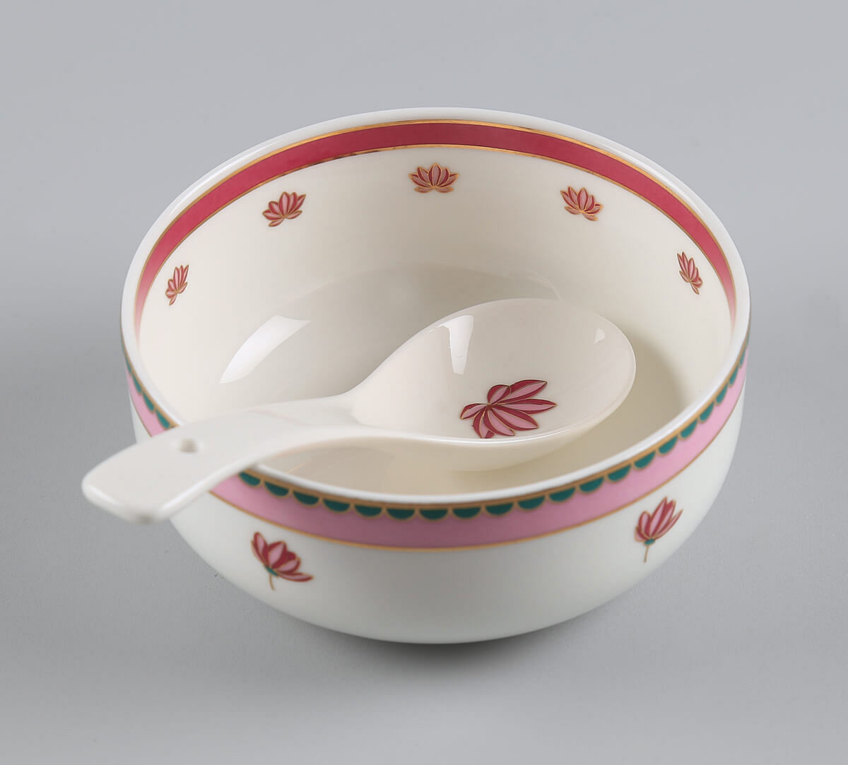 India Circus by Krsnaa Mehta Emerald Blossom Soup Bowl Set
