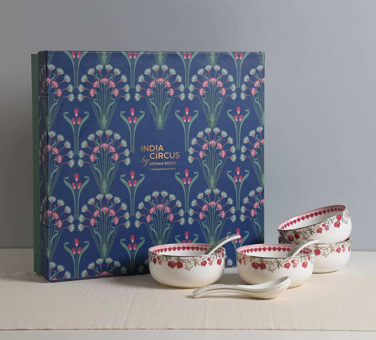 India Circus by Krsnaa Mehta Anaar Kusuma Soup Bowl Set