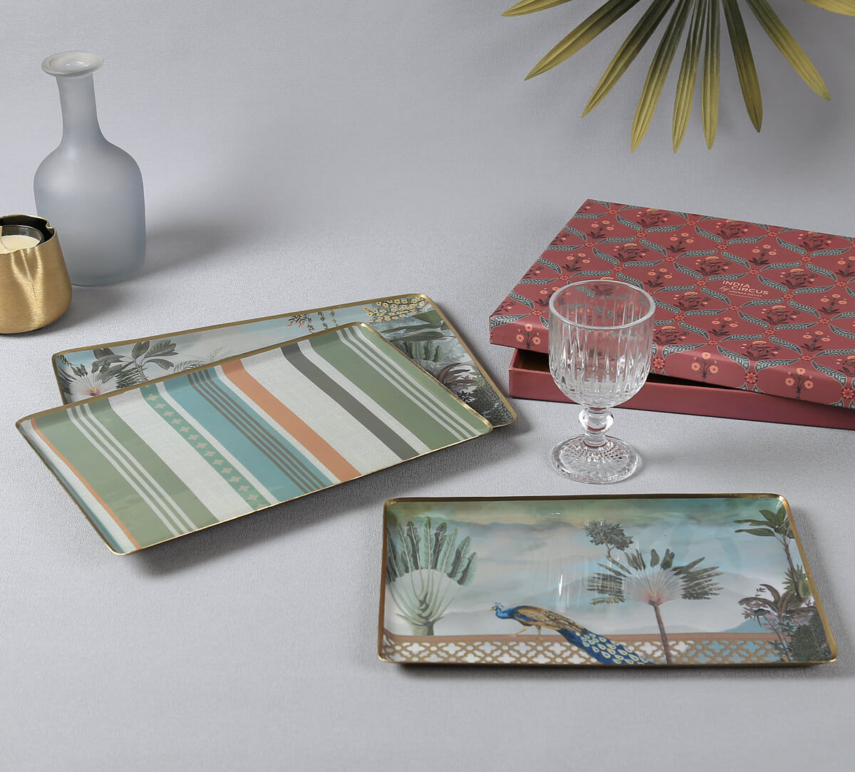 India Circus by Krsnaa Mehta Rising Vistas Rectangle Tray Set