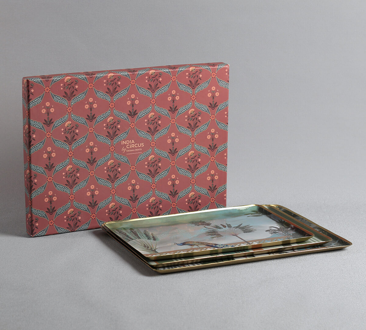 India Circus by Krsnaa Mehta Rising Vistas Rectangle Tray Set