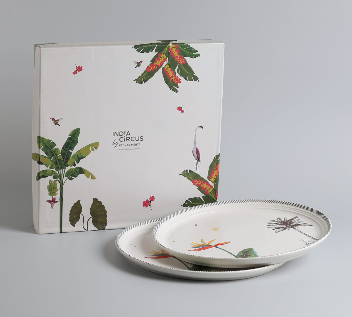 India Circus by Krsnaa Mehta Strelizia's Garden Dinner Plate Set of 2