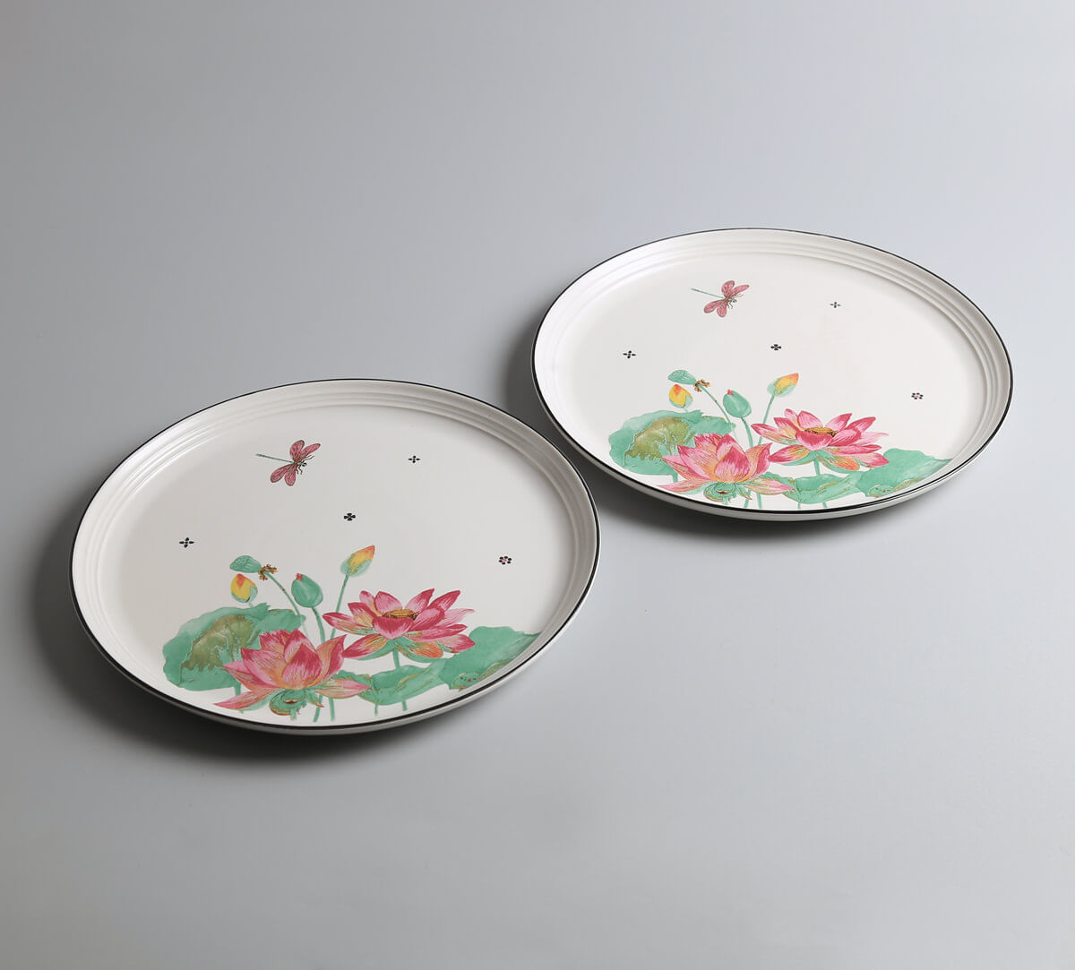 India Circus by Krsnaa Mehta Lotus Pond Dinner Plate Set of 2