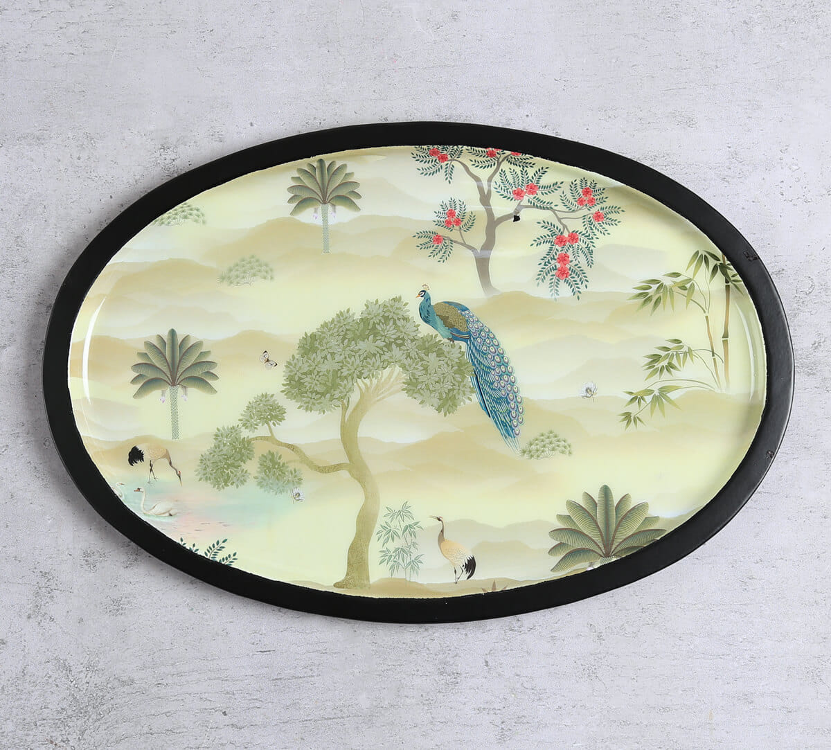 India Circus by Krsnaa Mehta Bird Oasis Oval Tray