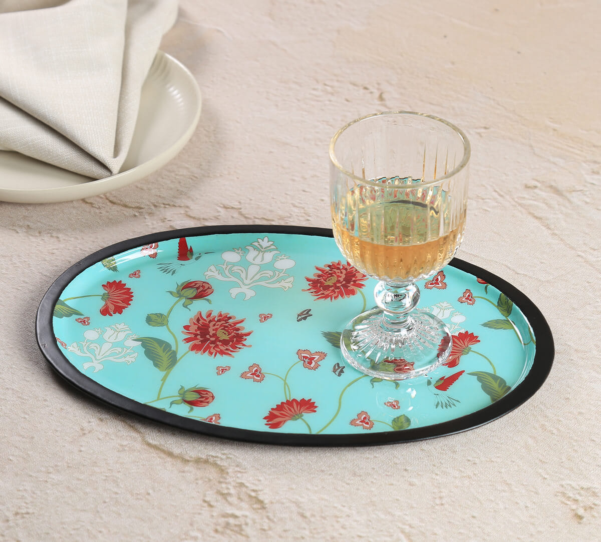 India Circus by Krsnaa Mehta Zinnian Jazz Oval Tray