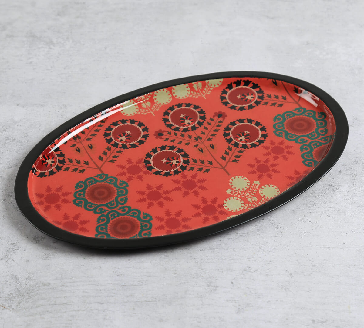India Circus by Krsnaa Mehta Raceme Rosettes Oval Tray